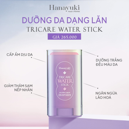 Thanh lăn dưỡng da Hanayuki (Tricare Water Stick Hanayuki)Lăn Dưỡng Da Hanayuki Tricare Water Stick Plump Skin