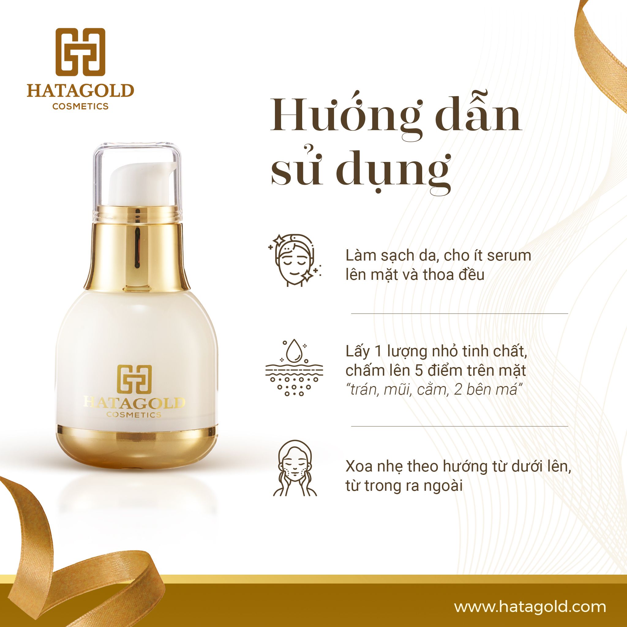 Serum tinh chất vàng HaTaGold Tăng cường dưỡng ẩm cho da căng mịn và tươi trẻ