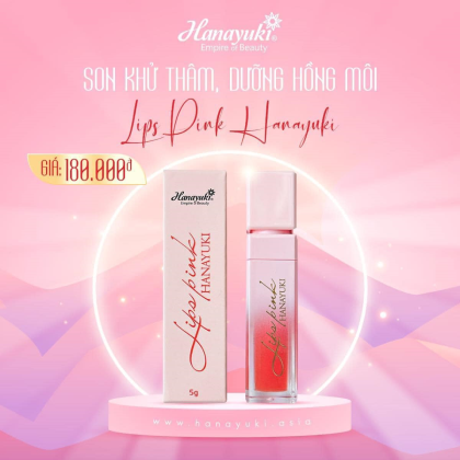 Son Dưỡng Hồng Môi Hanayuki Lips Pink chính hãng