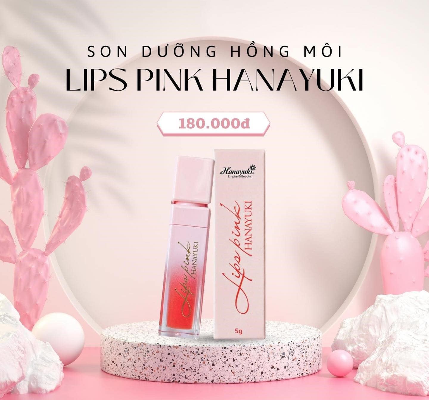 Son Dưỡng Hồng Môi Hanayuki Lips PinkCÔNG DỤNG: Bổ sung độ ẩm & dưỡng chất cho môi. Giúp làm mềm môi, giúp giảm thâm môi và làm hồng môi