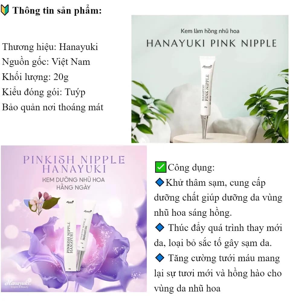 Kem Dưỡng Nhũ Hoa Hanayuki Pinkish Nipple chính hãng