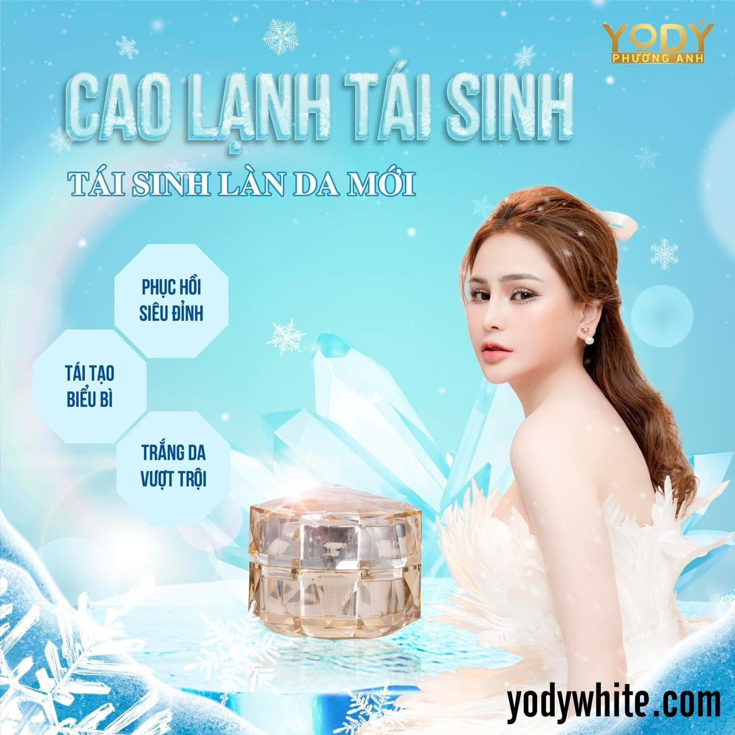 cao lạnh tái sinh Yody Phương Anh phục hồi da đỏ rát bôi sẽ nhanh dịu, giúp da nhanh bong và không bị thâm. 