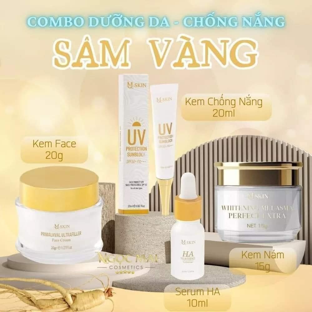 Combo Kem Face Sâm Vàng MQ Skin chính hãng