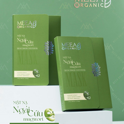 Mặt Nạ Thạch Collagen Meea Organic Màu Xanh Ngãi Cứu Mugwort Mask Hộp 5 Miếng chính hãng