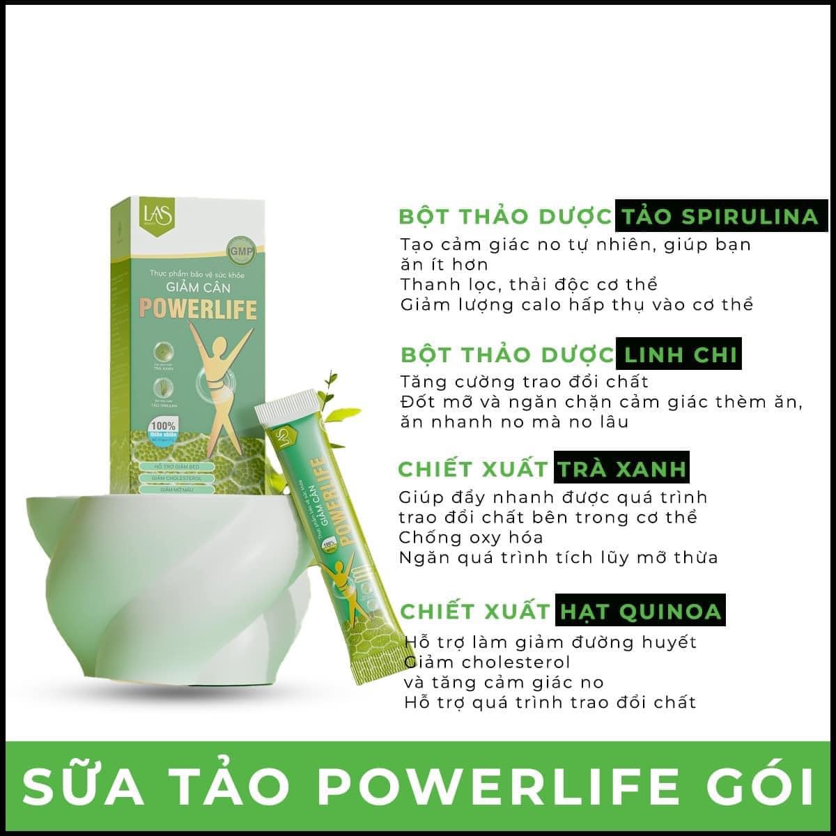 Sữa Tảo Giảm Cân Powerlife Las Beauty Giúp giảm béo giảm mỡ bụng