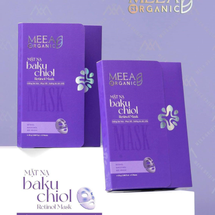 Mặt Nạ Thạch Collagen Meea Organic Màu Tím Bakuchiol Retinol Mask Hộp 5 Miếng chính hãng