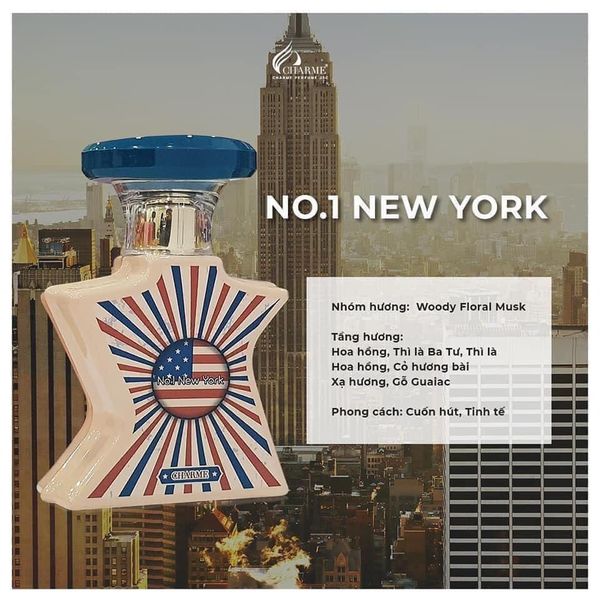 Chính HãngXuất xứ: Việt Nam 🌈CHARME No.1 NEW YORK - HƯƠNG THƠM CỦA SỰ THỜI THƯỢNG🌈Là 1 trong 6 sản phẩm nằm trong Bộ sưu tập “Charme No.1 Collection” vừa mới được ra mắt vào cuối năm 2020.