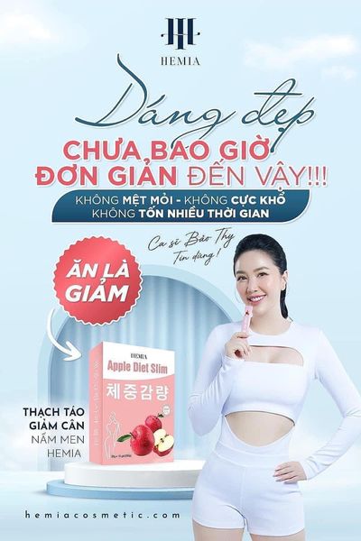 Béo mấy cũng giảm được đó chính là lời tuyên bố của thạch táo giảm cân Hemia