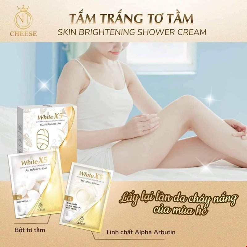 Tắm Trắng Tơ Tầm White X5 Cheese NT Cosmetics Sản phẩm chiết xuất từ nhiều dưỡng chất tự nhiên