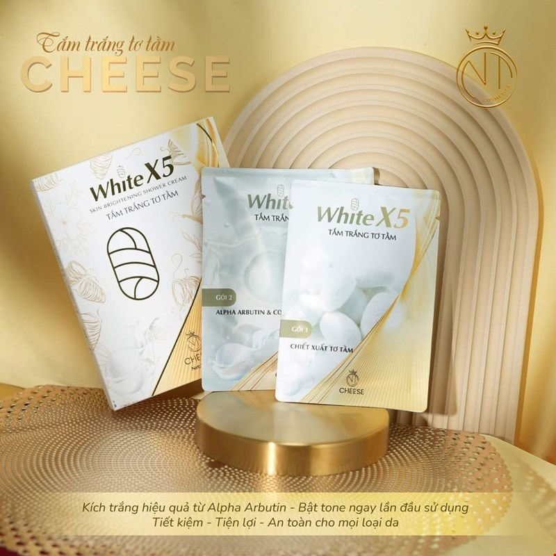 Tắm Trắng Tơ Tầm White X5 Cheese NT Cosmetics Sản phẩm chiết xuất từ nhiều dưỡng chất tự nhiên