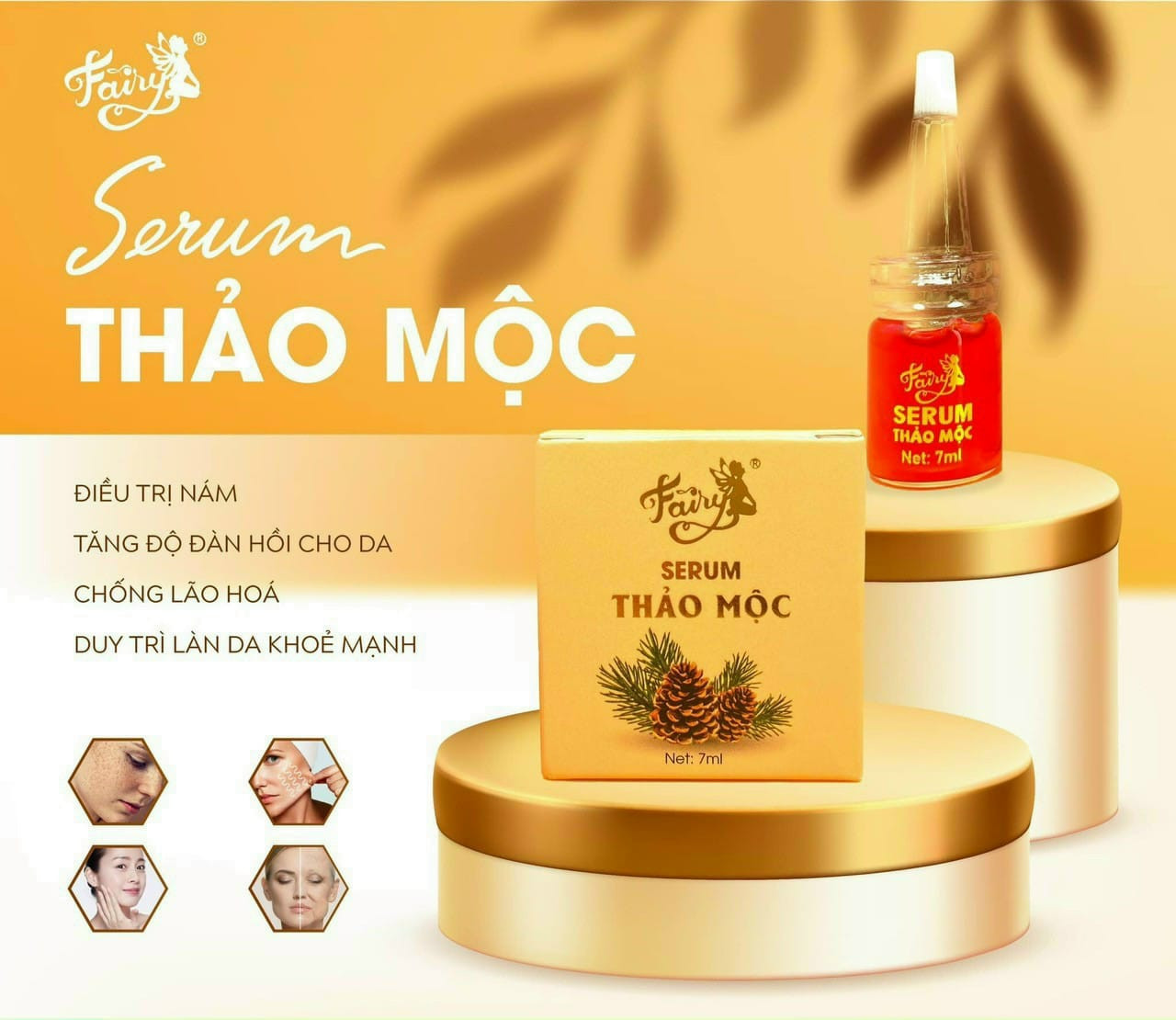 Serum thảo mộc Fairy mini 7ml với tinh chất phục hồi các tế bào da sâu từ bên trong