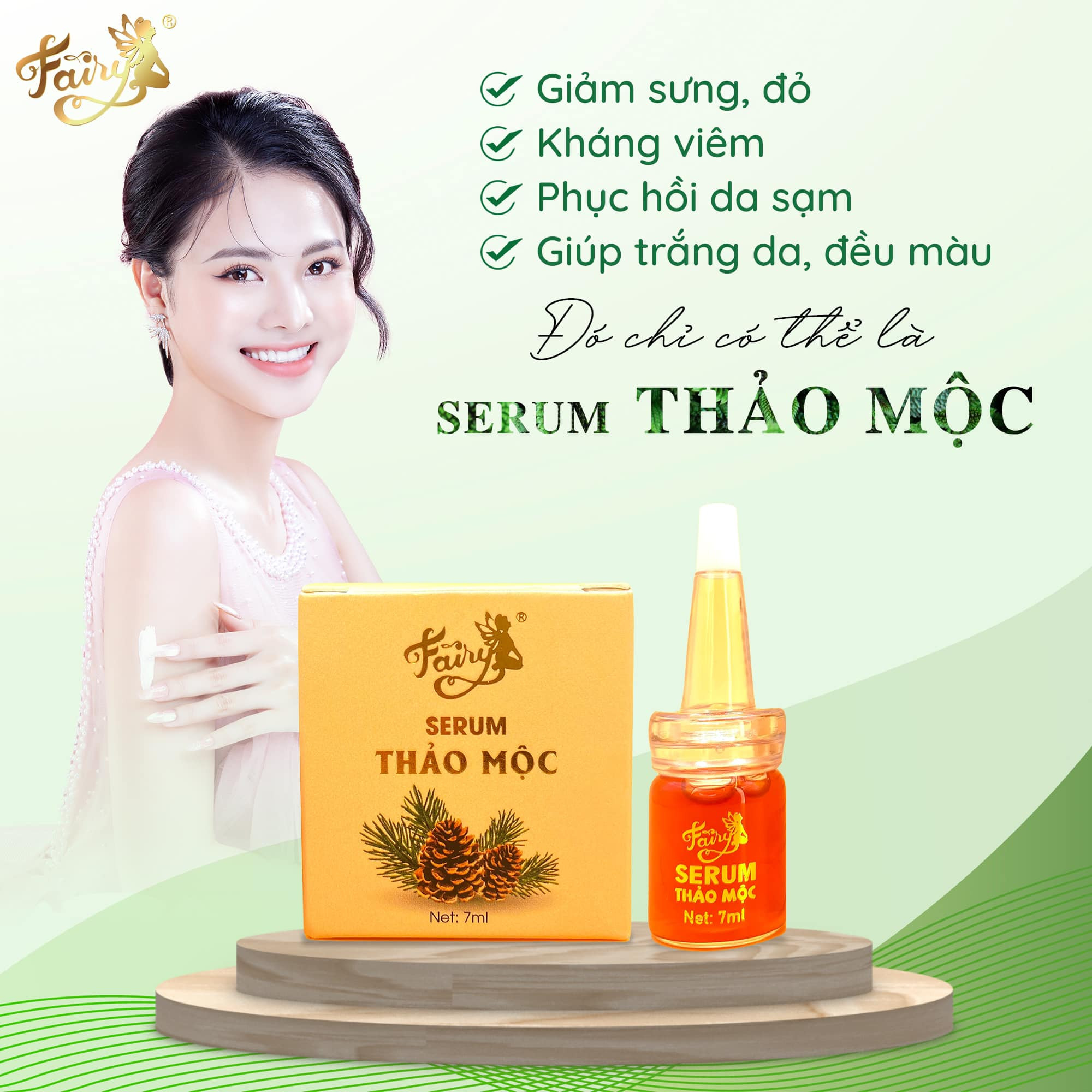 Serum thảo mộc Fairy mini 7ml với tinh chất phục hồi các tế bào da sâu từ bên trong