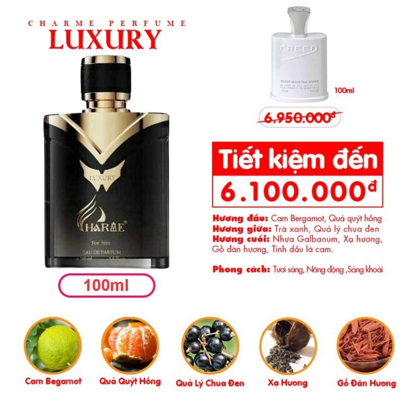 Charme Luxury là sản phẩm nước hoa dành cho nam của thương hiệu Charme Perfume