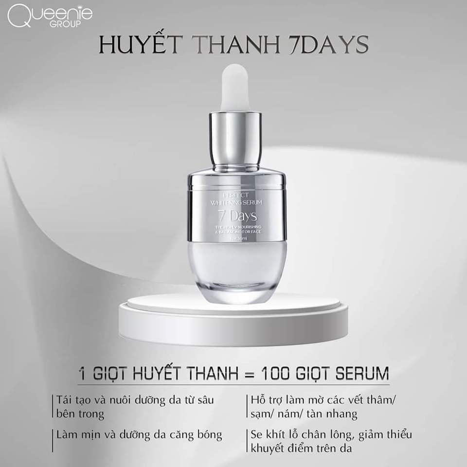 Huyết Thanh 7 Days Perfect Whitening Serum Queenie Skin