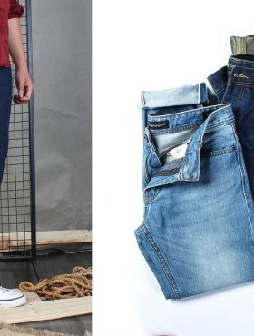 Jeans dài nam ống rộng thanh lịch