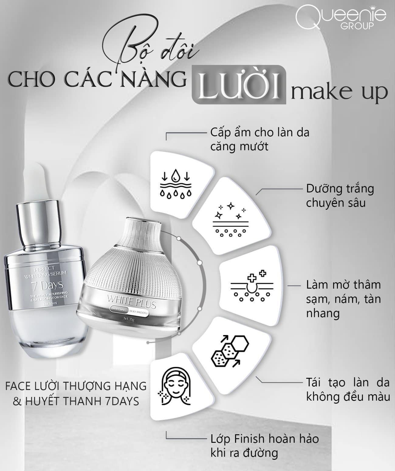 COMBO CHĂM SÓC DA SIÊU XỊN SERUM HUYẾT THANH 7 DAYS VÀ KEM FACE LƯỜI THƯỢNG HẠNG