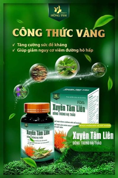 Viên uống Xuyên Tâm Liên Đông Trùng Hạ Thảo Đông Y Hồng Tâm