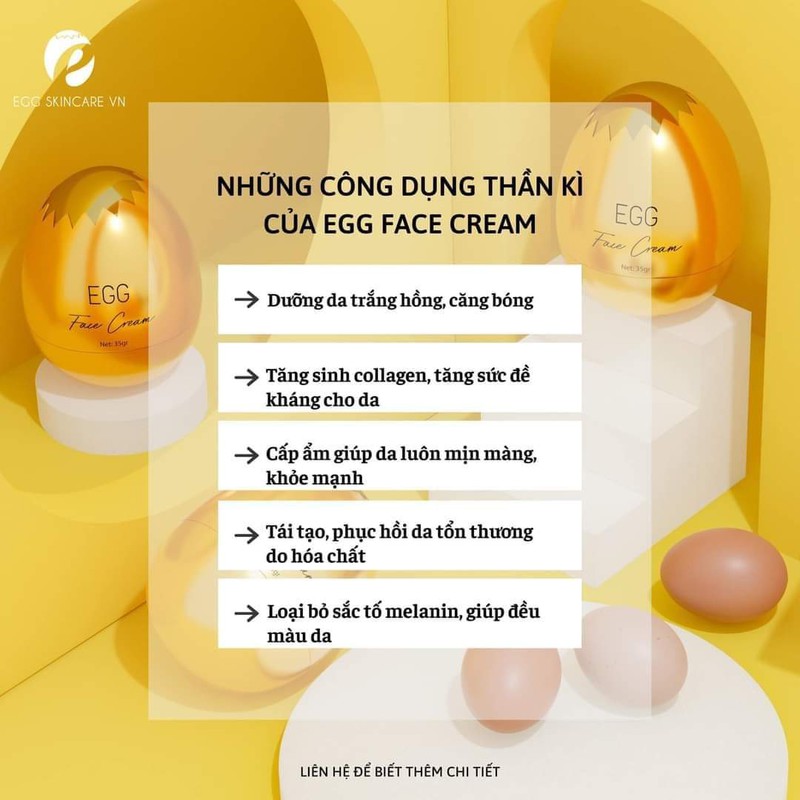 Công Dụng Chính Của Kem Dưỡng Trắng Da Face Trứng Vàng Queenie Skin