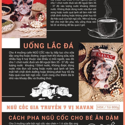 Bột ngũ cốc lợi sữa Navan với hàm lượng cao các chất dinh dưỡng tự nhiên