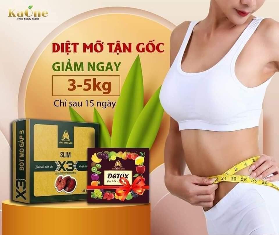 Giảm cân slim X3 đông y mộc linh siêu đốt mỡ