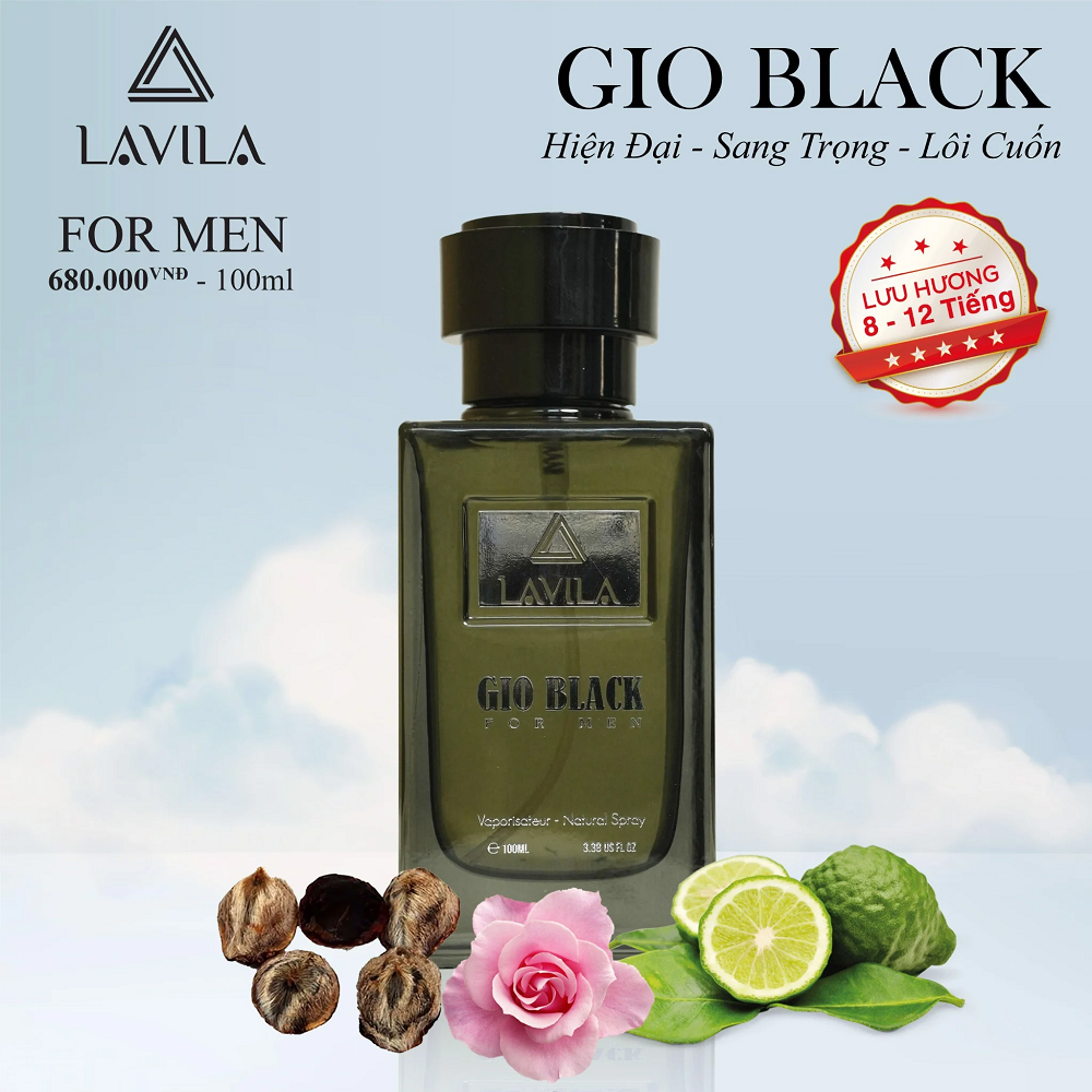 Nước hoa LAVILA Gio Black phong cách hiện đại, sang trọng, lôi cuốn 100ml