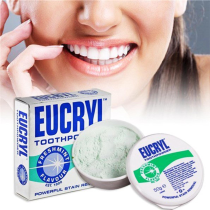 Bột Hỗ Trợ Tẩy Trắng Răng EUCRYL Toothpowder hũ 50g  Mang đến cho bạn hơi thở thơm mát và nụ cười trắng sáng tự nhiên