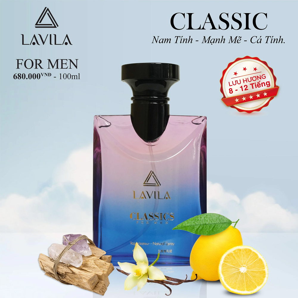 Nước hoa LAVILA Classics phong cách nam tính, mạnh mẽ, cá tính 100ml