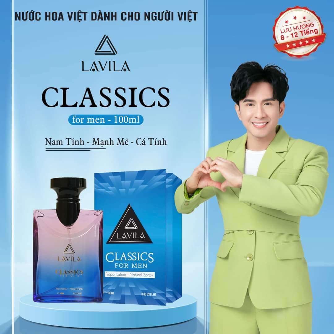 Nước hoa LAVILA Classics phong cách nam tính, mạnh mẽ, cá tính 100ml