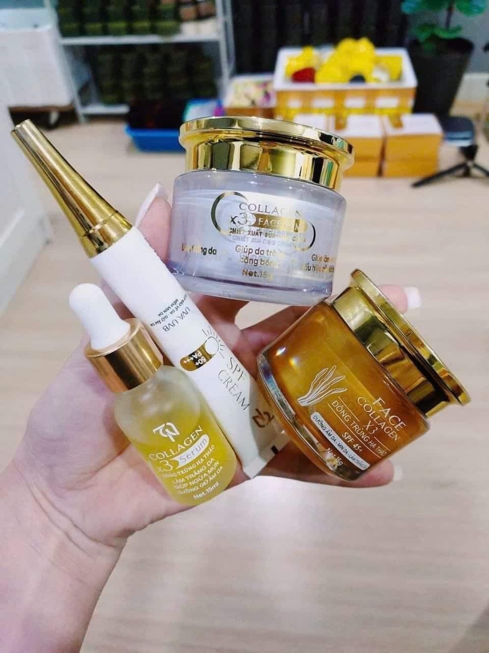 Combo Kem Face Ngày Collagen X3 TN Mỹ Phẩm Đông Anh cho bạn làn da trắng sáng