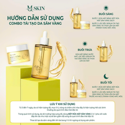 Combo tái tạo da sâm vàng MQ Skin giúp xóa sạch các vết nám tàn nhang da không đều màu