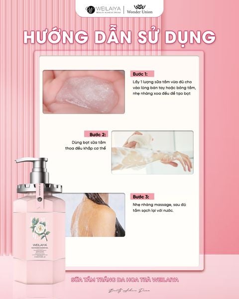 Gel tắm bụi kim cương sang chảnh  hoa trà Weilaiya - hương thơm nước hoa cao cấp