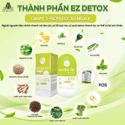 Viên Uống Detox EZ Beauty Chính Hãng Hỗ trợ giảm mỡ cân bằng vóc dáng