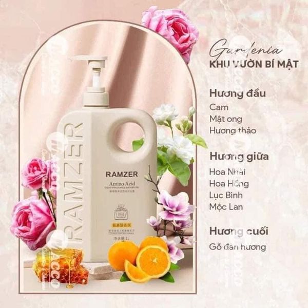 Sữa Tắm Ramzer Hương Nước Hoa Chai Màu Vàng 1L