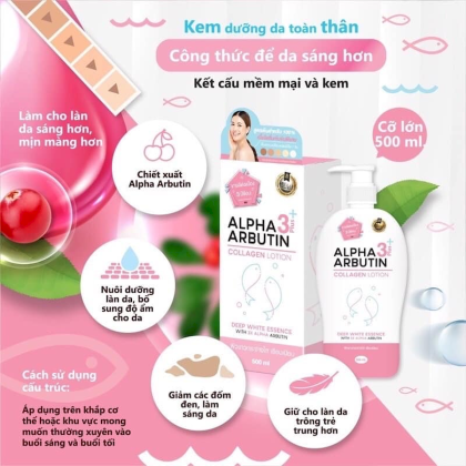 Sữa Dưỡng Trắng Toàn Thân Alpha Arbutin 3 Plus+ Collagen Lotion