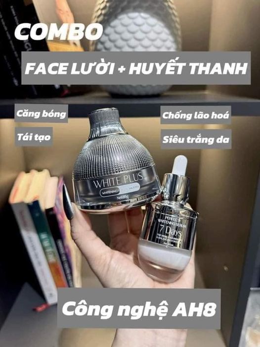 Combo Kem Face Lười Thượng Hạng và Serum Huyết Thanh 7Days Queenie Skin