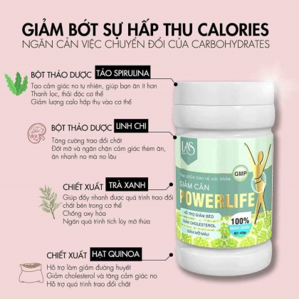 Trà sữa giảm cân Powerlife là sản phẩm hỗ trợ giảm béo, giảm mỡ máu, giảm cholesterol từ thương hiệu Las Beauty