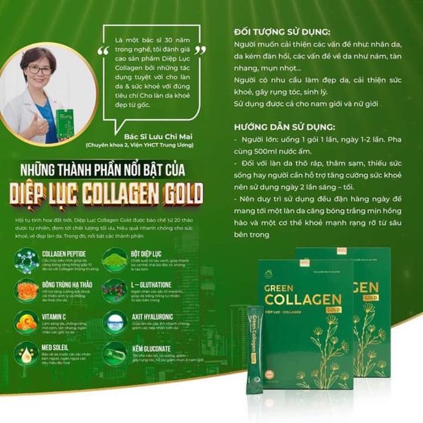 Diệp Lục Collagen chất lượng vàng cho làn da khoẻ đẹp từ gốc