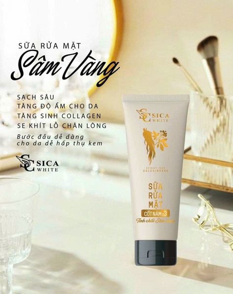 Sữa Rửa Mặt Sica White Cốt Nám X3 Tinh Chất Sen Vàng Cung cấp dưỡng chất, giúp trẻ hoá da