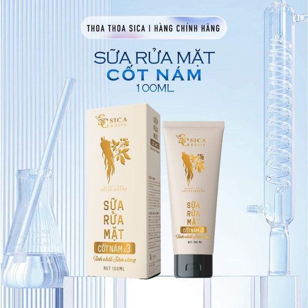 Sữa Rửa Mặt Sica White Cốt Nám X3 Tinh Chất Sen Vàng Cung cấp dưỡng chất, giúp trẻ hoá da