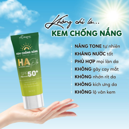 Kem Chống Nắng Ha Plus Ncollagen vừa giúp bảo vệ da tránh khỏi ánh nắng mặt trời mà còn giúp da chống lại các tình trạng lão hóa sớm thâm sạm nám da