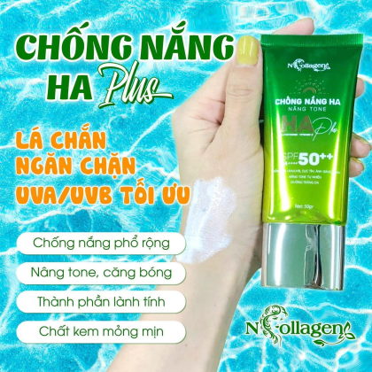 Kem Chống Nắng Ha Plus Ncollagen vừa giúp bảo vệ da tránh khỏi ánh nắng mặt trời mà còn giúp da chống lại các tình trạng lão hóa sớm thâm sạm nám da