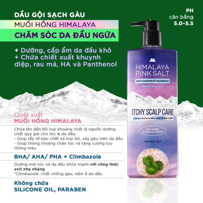 Dầu Gội Sạch Gàu Muối Hồng Himalaya Itchy Scalp Care Hàn Quốc tẩy Tế Bào Chết