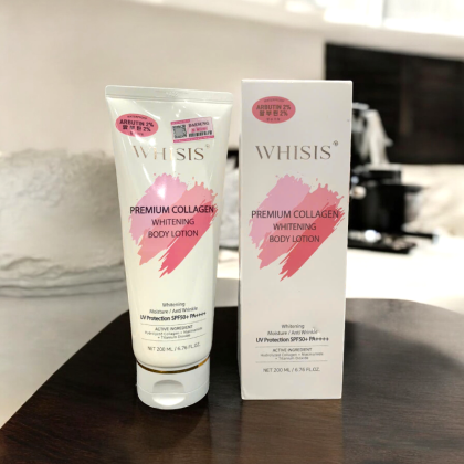 Kem Dưỡng Thể Trắng Da Chống Nắng WHISIS Premium Collagen Whitening Body Lotion 200ml