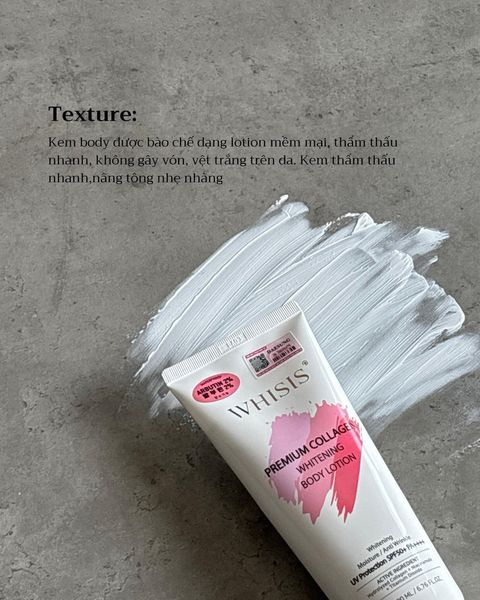 Sữa dưỡng thể làm trắng da chống nắng WHISIS Premium Collagen Whitening Body Lotion