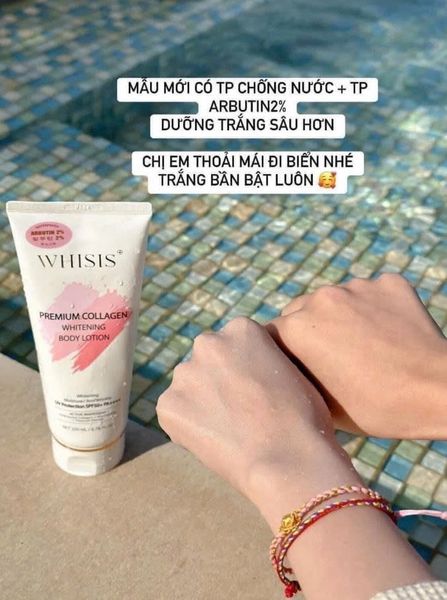 Sữa dưỡng thể làm trắng da chống nắng WHISIS Premium Collagen Whitening Body Lotion