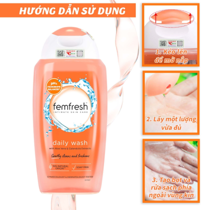 Dung dịch vệ sinh phụ nữ Femfresh Daily Wash làm sạch, khử mùi hôi, làm thơm vùng kín (250ml)