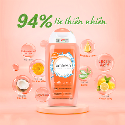 Dung dịch vệ sinh phụ nữ Femfresh Daily Wash làm sạch, khử mùi hôi, làm thơm vùng kín (250ml)