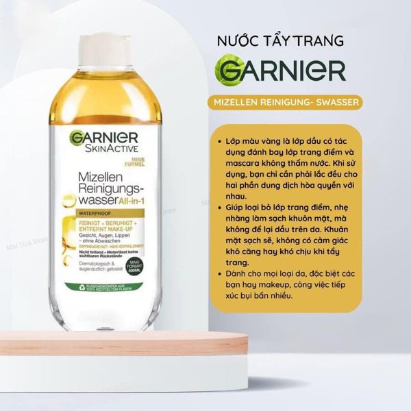 Tẩy trang Garnier Skin Active Oil Infused Micellar Cleansing Water màu trắng