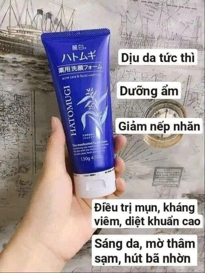 Sữa Rửa Mặt Ý Dĩ Hatomugi Acne Care & Facial Washing Ngừa Mụn 130g