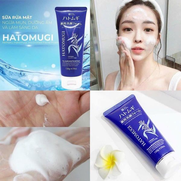 Sữa Rửa Mặt Ý Dĩ Hatomugi Acne Care & Facial Washing Ngừa Mụn 130g